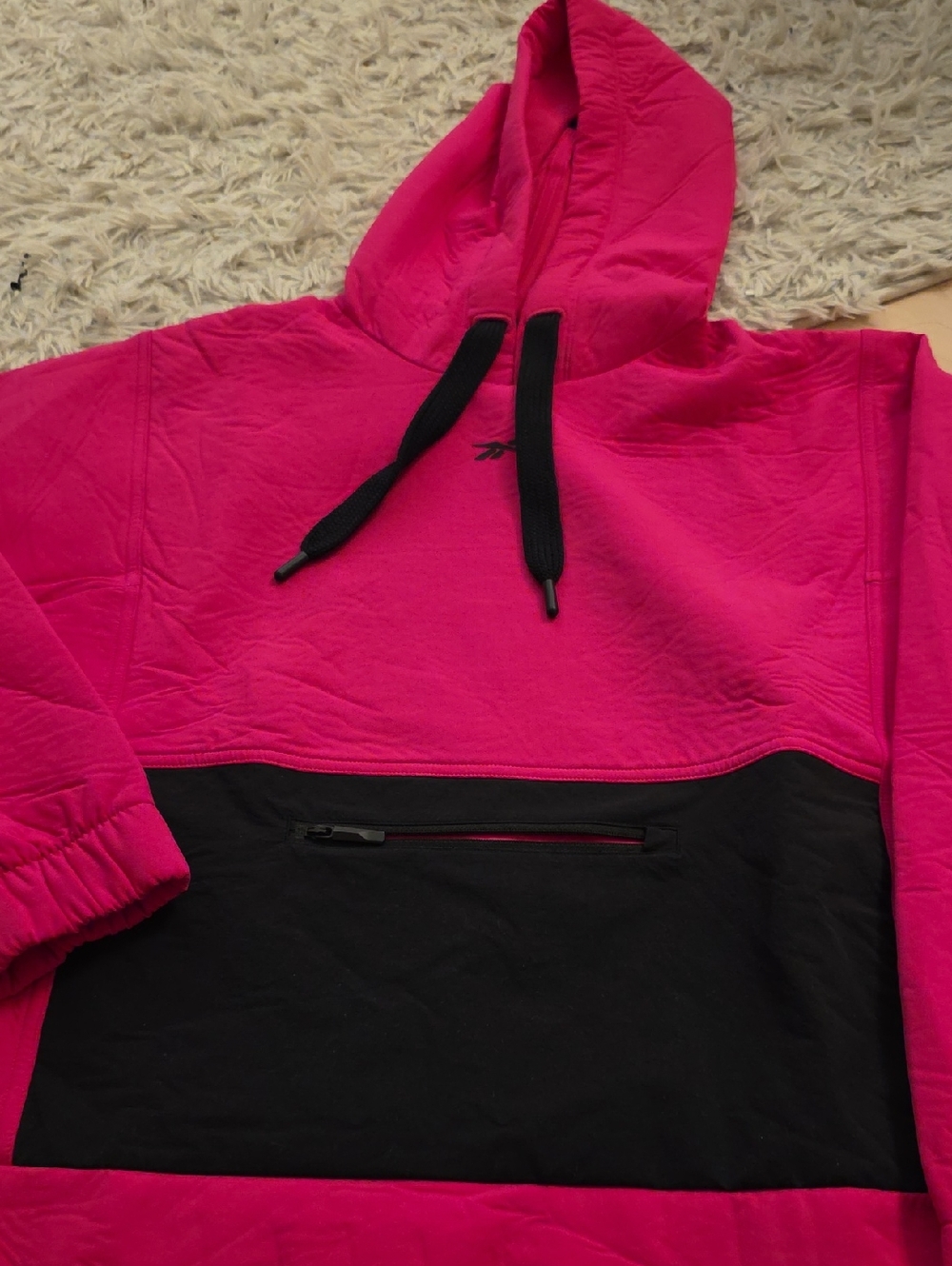 Reebok Hot Pink Hoodie with Black Accent